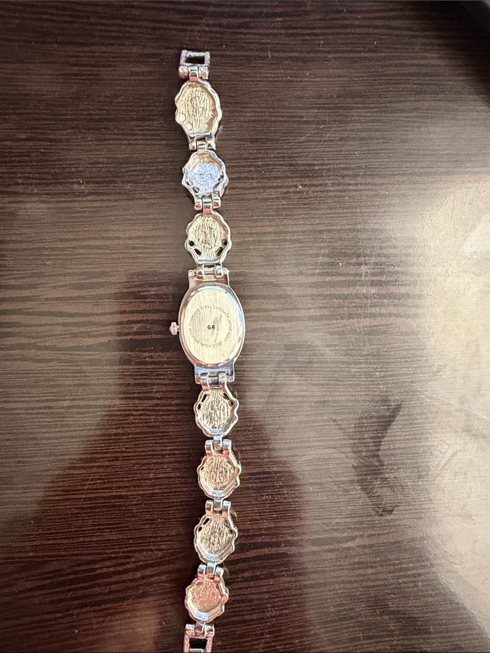 Avenue Silver-Tone Bracelet Watch with Pink Dial and Fuchsia Stones - Picture 5 of 5